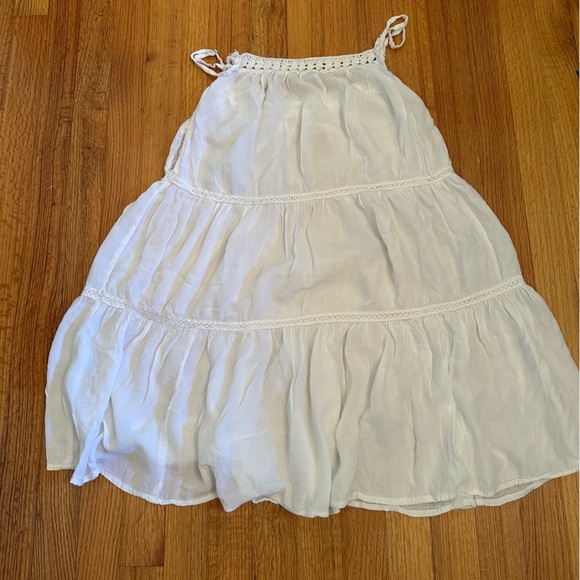 Raviya WHITE Tiered Crochet Neck Swim Cover-up Dress,Sz Large (n) - Picture 4 of 10